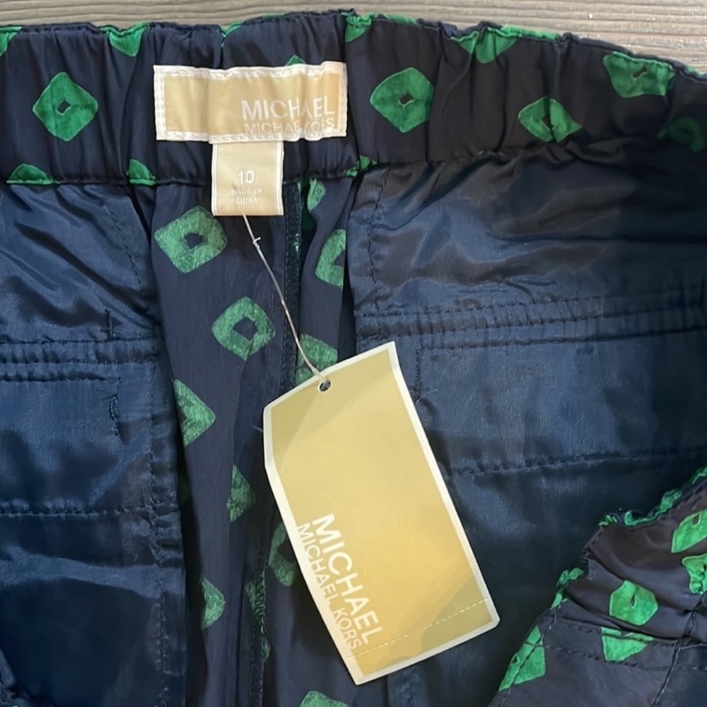 Michael Kors Palmetto Green Print Joggers NWT Size 10 - Picture 9 of 13